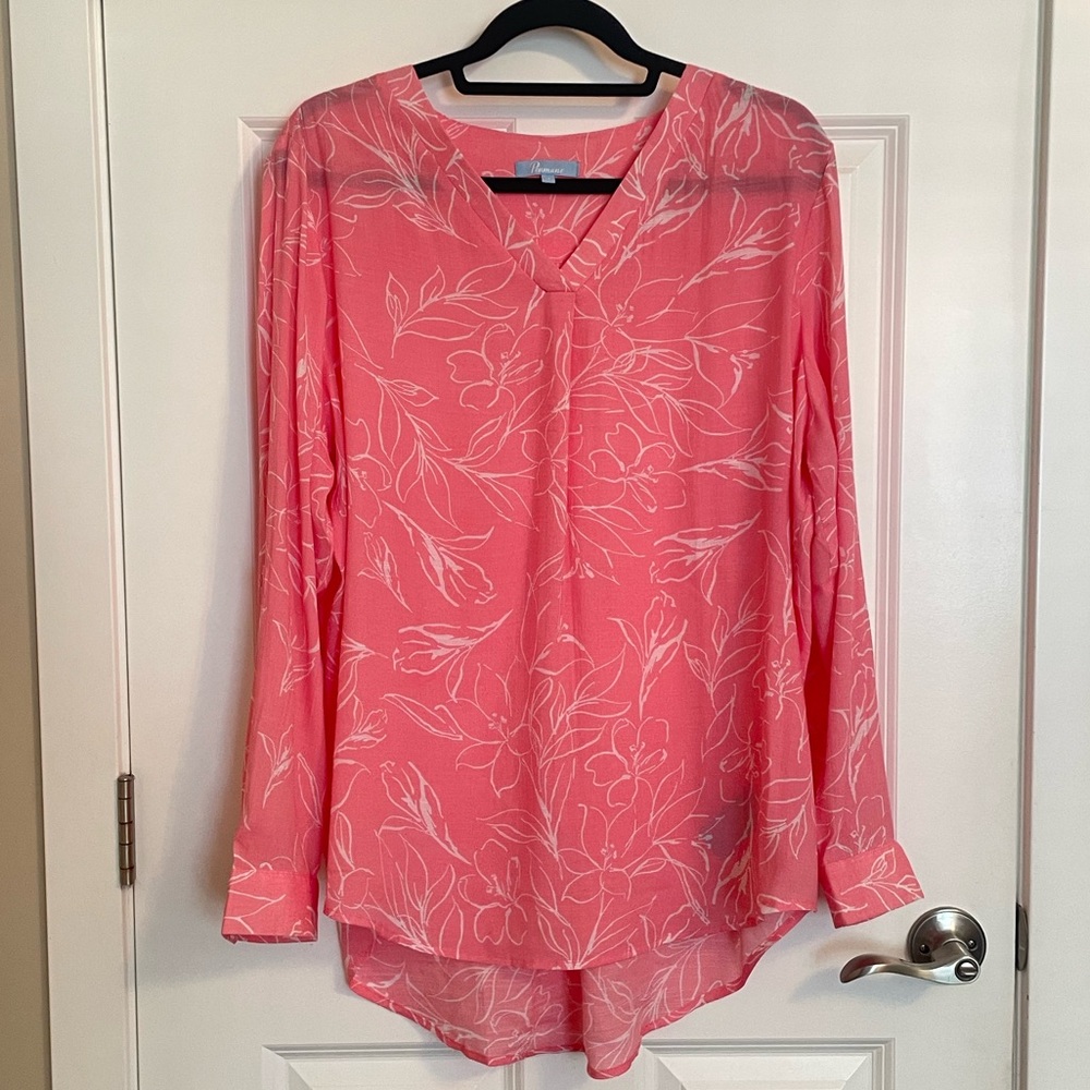 Penmans Elegant Coral Floral Blouse
